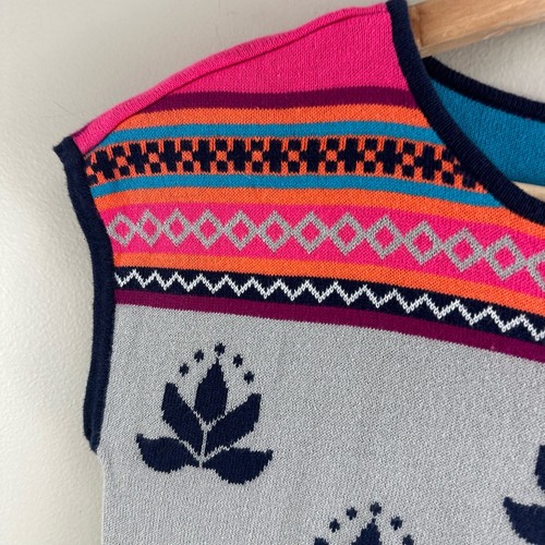 Hanna Andersson Fair Isle Cotton Sleeveless Sweater Vest Tank Top Girls Size 8 - Picture 3 of 8