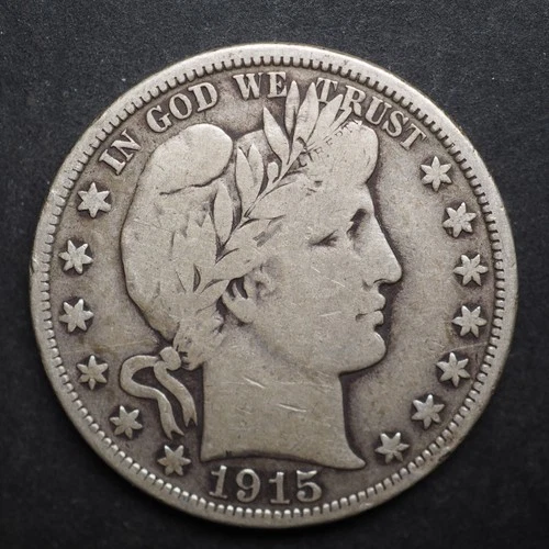 1915  *D*  BARBER SILVER HALF DOLLAR  ***NICE*** FREE SHIPPING   C2152