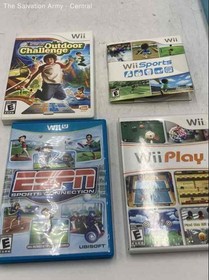 Lot Of Nintendo Wii White Portable Video Game Console With Controllers And Games