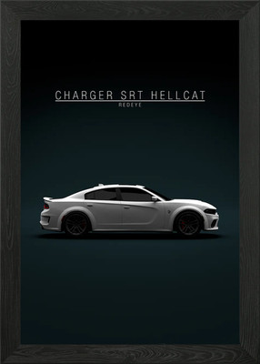 Dodge Charger SRT Hellcat Redeye - Gerahmtes Wandbild Poster Leinwanddruck Bild