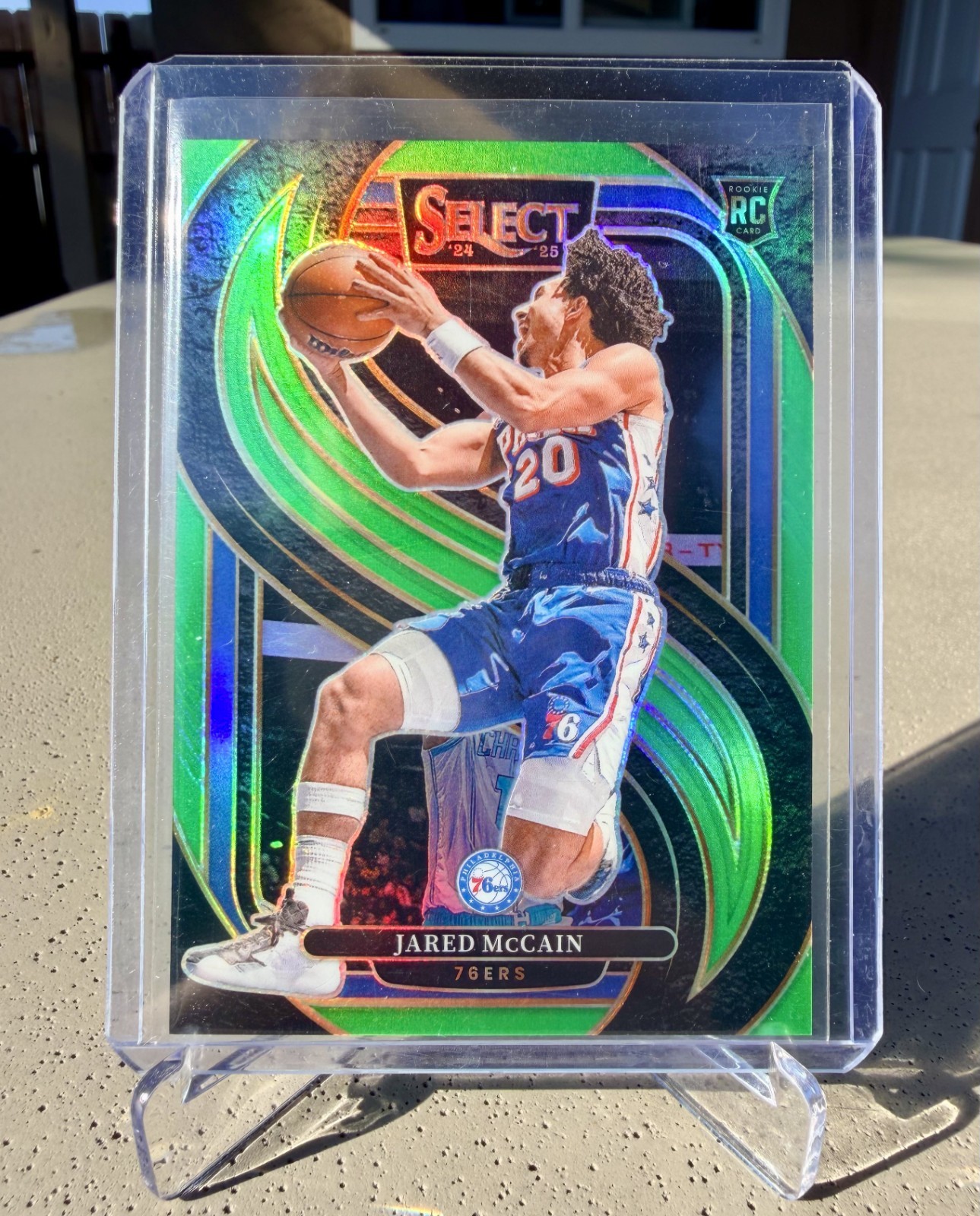 2024-25 Panini Select Jared McCain Premier Neon Green Prizm /75 76ers RC