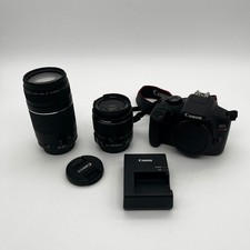 Canon EOS Rebel T6 DSLR Camera 18-55mm, 75-300mm Lenses, Charger