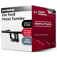 Anhängerkupplung abnehmbar + E-Satz 13pol spezifisch für Ford Focus Turnier 03-