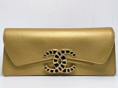 Chanel Lambskin Evening In Egypt Clutch Gold 2815 holo card - Picture 3 of 20