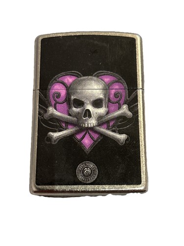 Purple Heart Death Skull by Anne Stokes Artist Zippo Lighter