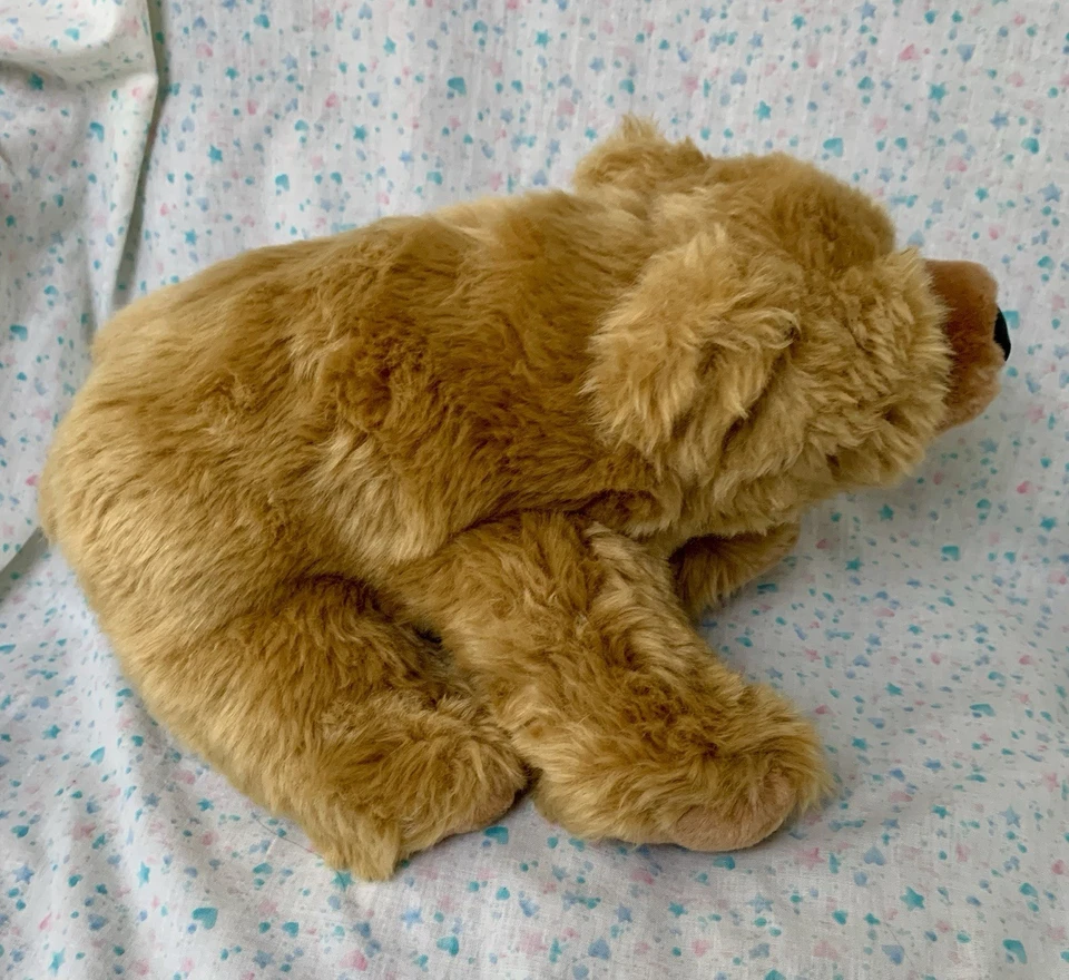 Vtg K&M International Golden Bear Stuffed Animal Beanbag Plush 12” 2004 Floppy - Image 3 of 4