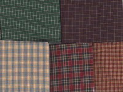 $5 Special - ''Mystery'' FQ Bundle - Plaids - 5 FQ - Quilt Store Quality  Lot A