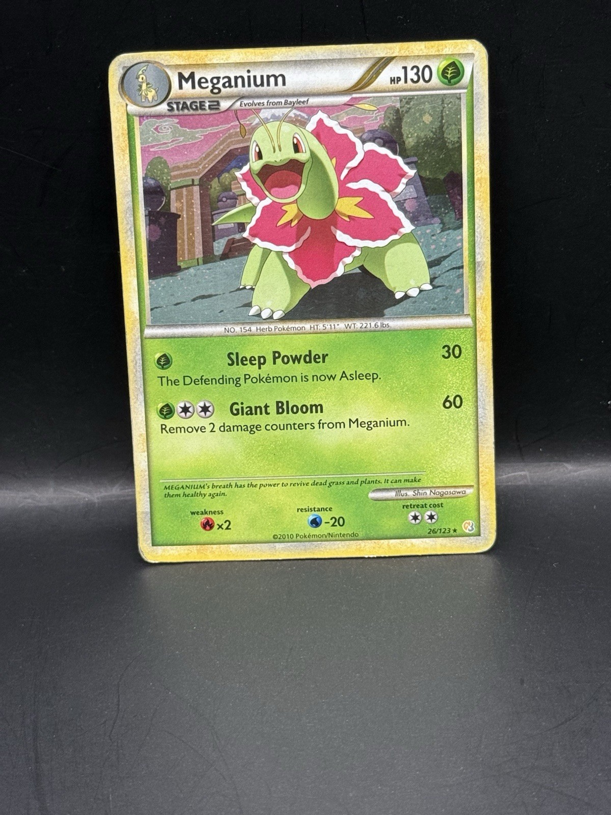 Meganium 26/123 - HeartGold & SoulSilver - Rare Holo HP  Pokemon Card, 2010