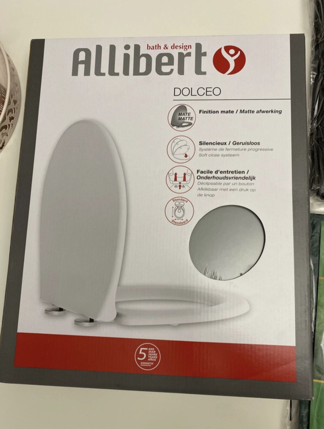 Abattant WC avec frein de chute Allibert Dolceo blanc mat silencieux