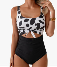 Eomenie Women's One Piece Swimsuit Tummy Control Slimming Bathing Suit Cutout XL