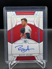2022 NATIONAL TREASURES! RILEY ADAMS!  RC! ON-CARD AUTO! #/10! SILVER HOLO! SSP!
