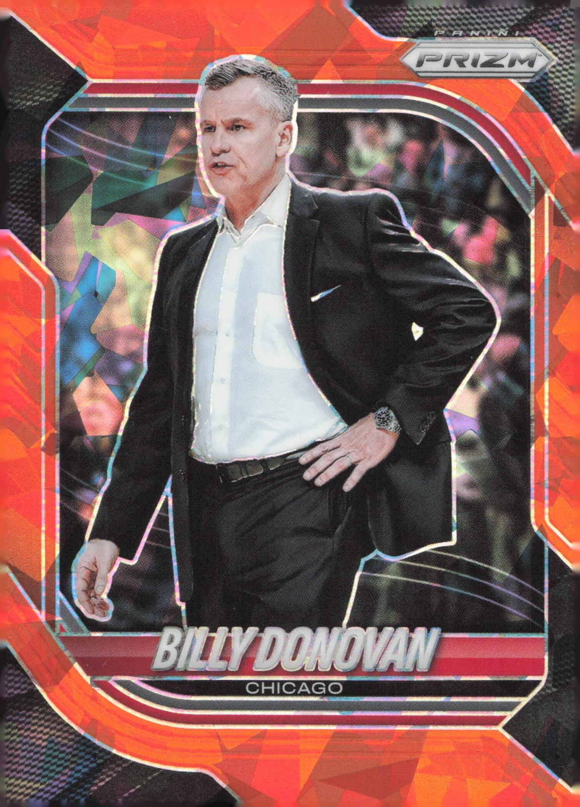 2025-26 Panini Prizm Orange Cracked Ice #62 Billy Donovan