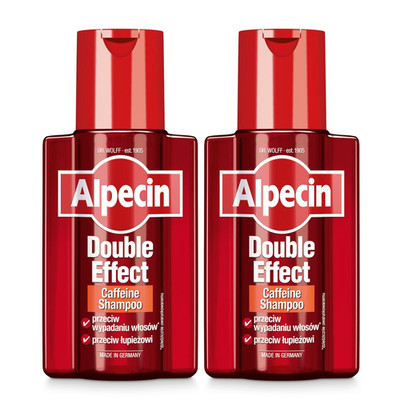 Alpecin DOUBLE EFFECT Caffeine Shampoo -Made in Germany - 2 x 200ml -FREE SHIP