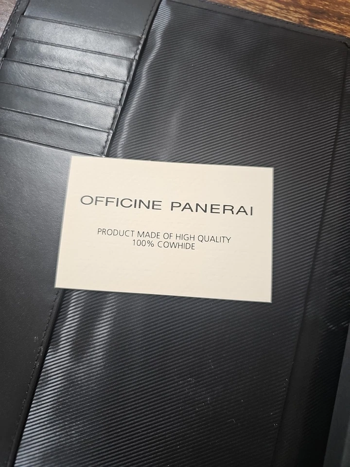 Reloj Officine Panerai OEM Militar Cuero Negro Libro/Cartera Hecho en Italia Foto 4 de 4