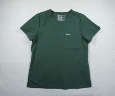 Figs Shirt Womens Medium Green Scrub Top Nurse Medical Workwear Stretch Ladies