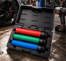 3 Pcs Extra Long 12 Color Thin Wall Wheel Lug Nut Deep Impact Socket Set 3 Pcs Extra Long 12 Color Thin Wall Wheel Lug Nut Deep Impact Socket Set