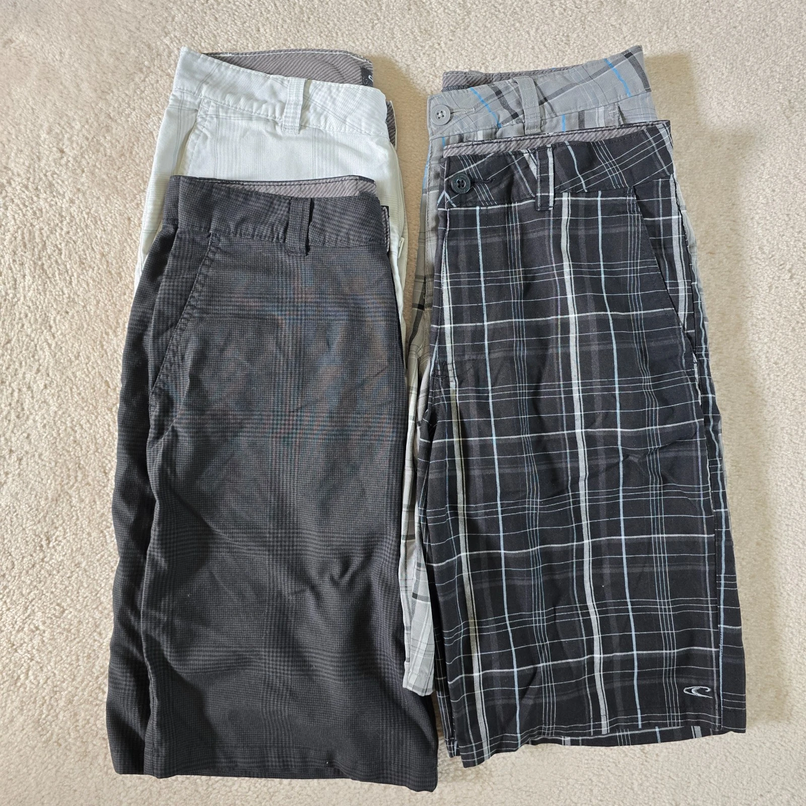 Lot of 4 LNWOT O'Neill Bermuda Board Surf Shorts, 30 in, Black, Gray, White
