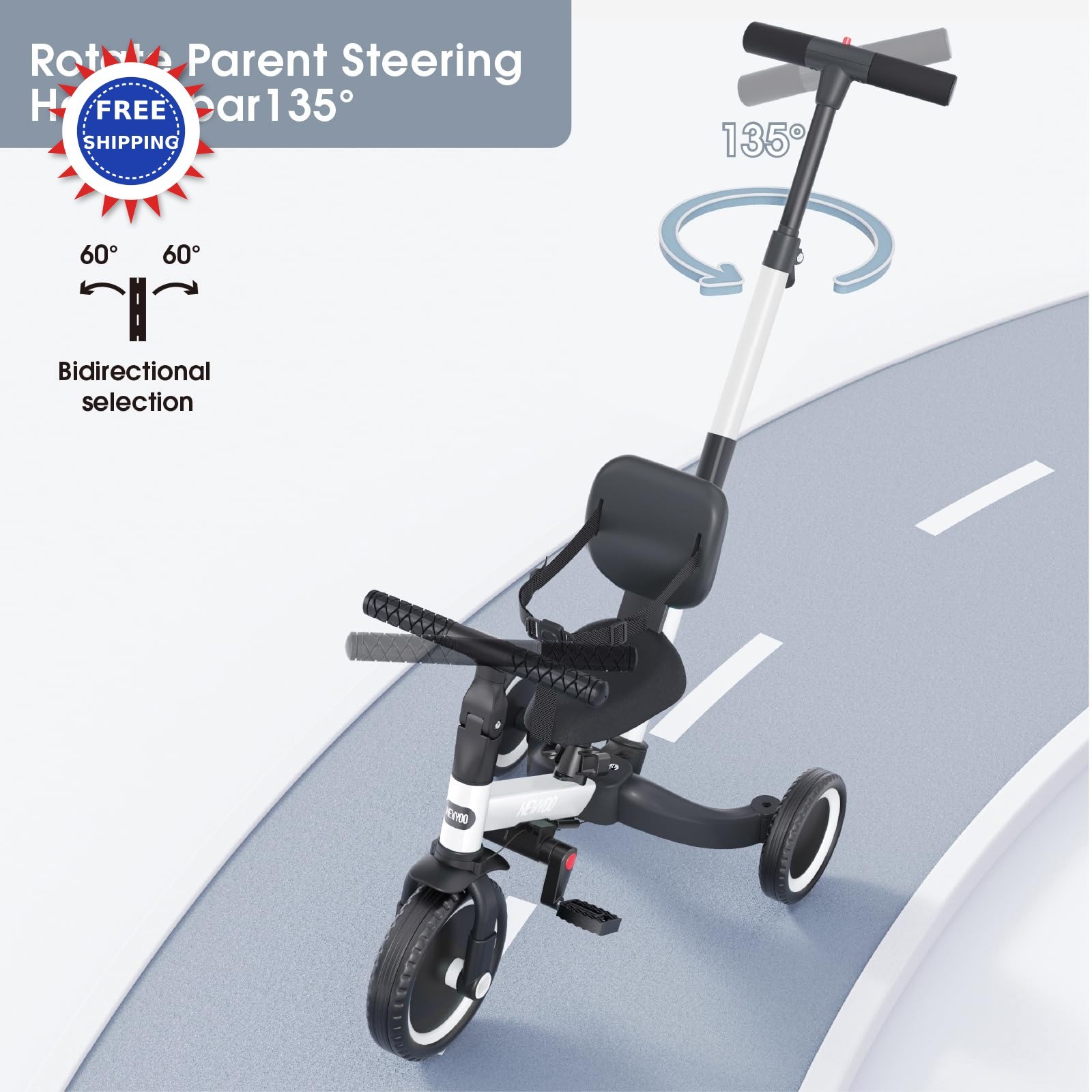 Toddler Bike 4 in 1 Tricycles 2 3 Year Olds Balance TR007 newyoo Birthday Gift thumbnail 3