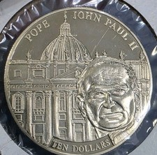 2005 Republic of LIBERIA Pope JOHN PAUL II  $10 dollar Uncirc Commemorative Coin