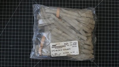 100   5'' YKK Khaki CFC-36 DA E 1/2 N-Anti Zippers