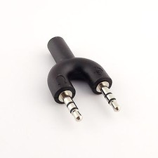 3.5mm Female To 2x Male U Shape Splitter Stereo Audio Headphone Earphone Adapter