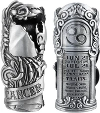 Metal Lighter Case Fits BIC Standard Full Size in J6. Zodiac Cancer Lighter Case