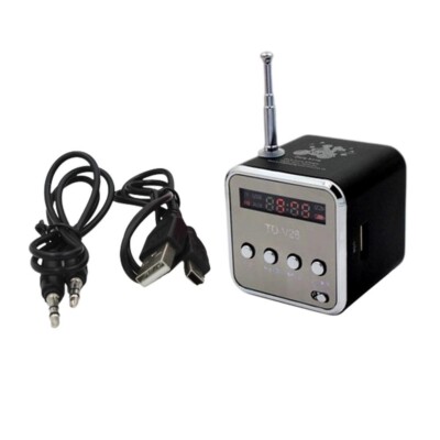 Mini Speaker W/3.5mm Audio Cable USB Charger Cable Support Micro SD/TF card/FM