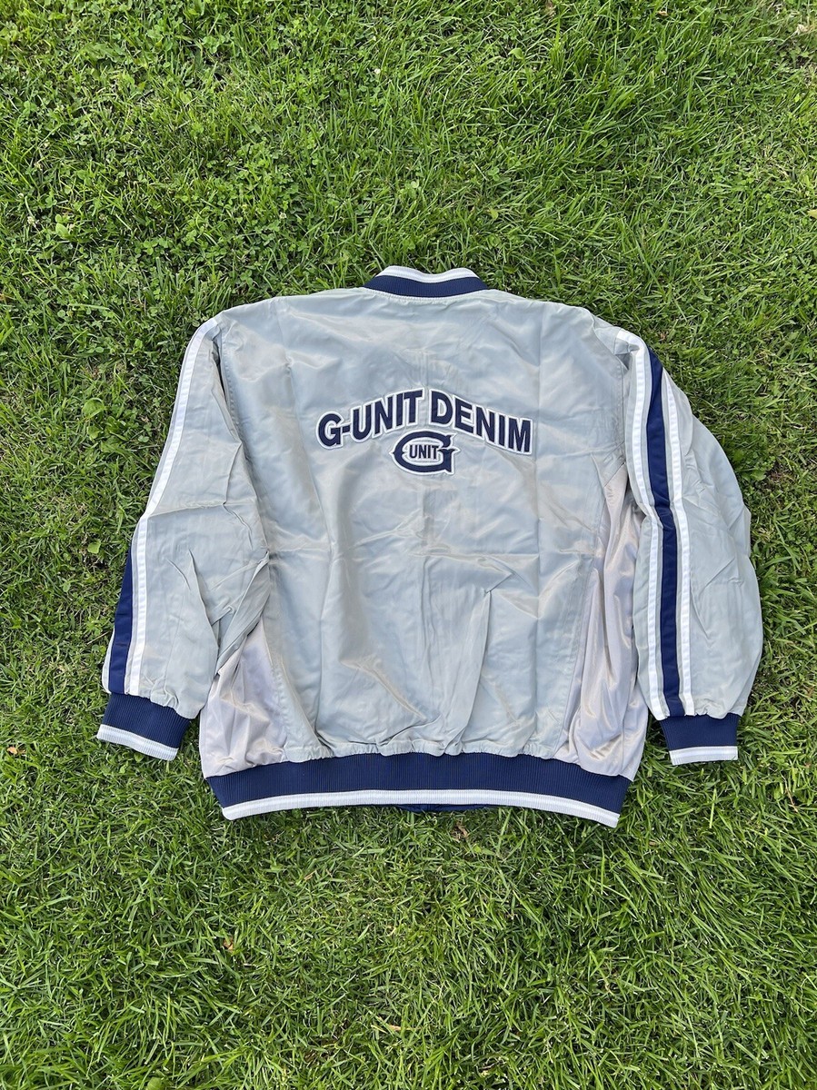 Vintage Y2K G Unit Reversible Jacket Mens 3XL Full Zip Bomber Gray