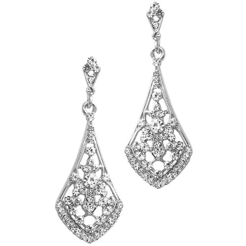 Collier Jessica Simpson Argenté 27 Pouces + Boucles D’oreilles - Style Bohème - Occasion (manque Un Strass)