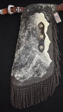 Custom Made Leather Chinks/Brindle Hair On Cowhide Chaps/Made In USA
