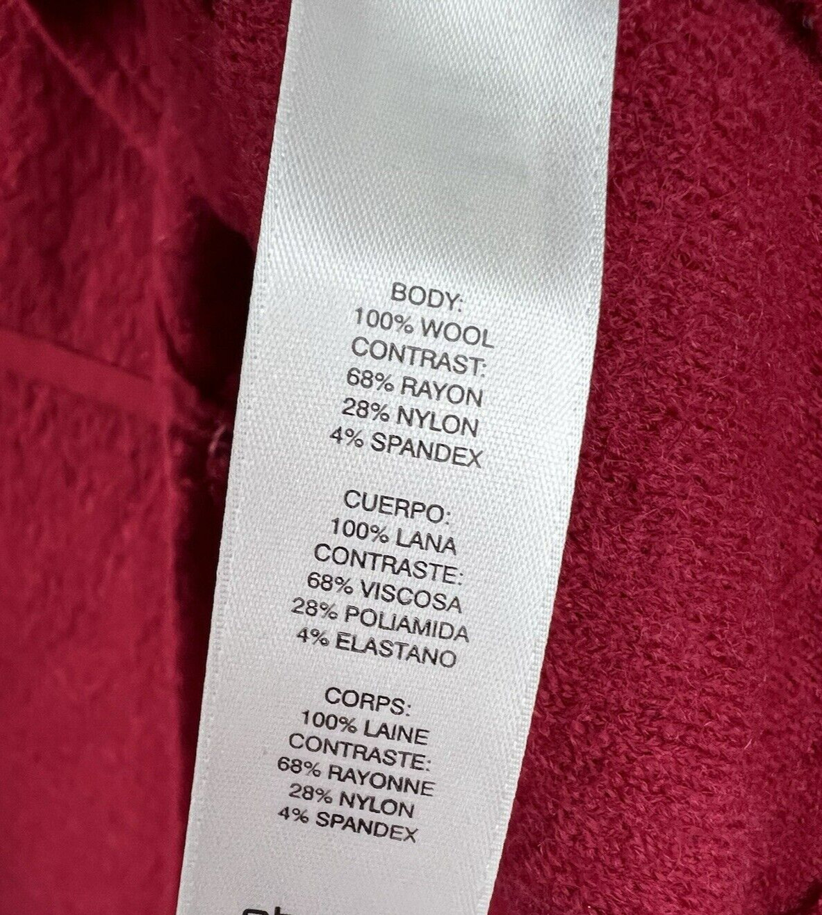 Chicos Jacket Women's Medium Solid Red 100% Wool … - image 3