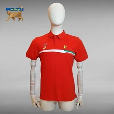 Sebastian Vettel #5 Scuderia Ferrari Formula 1 F1 Red Polo Shirt Men's Size S