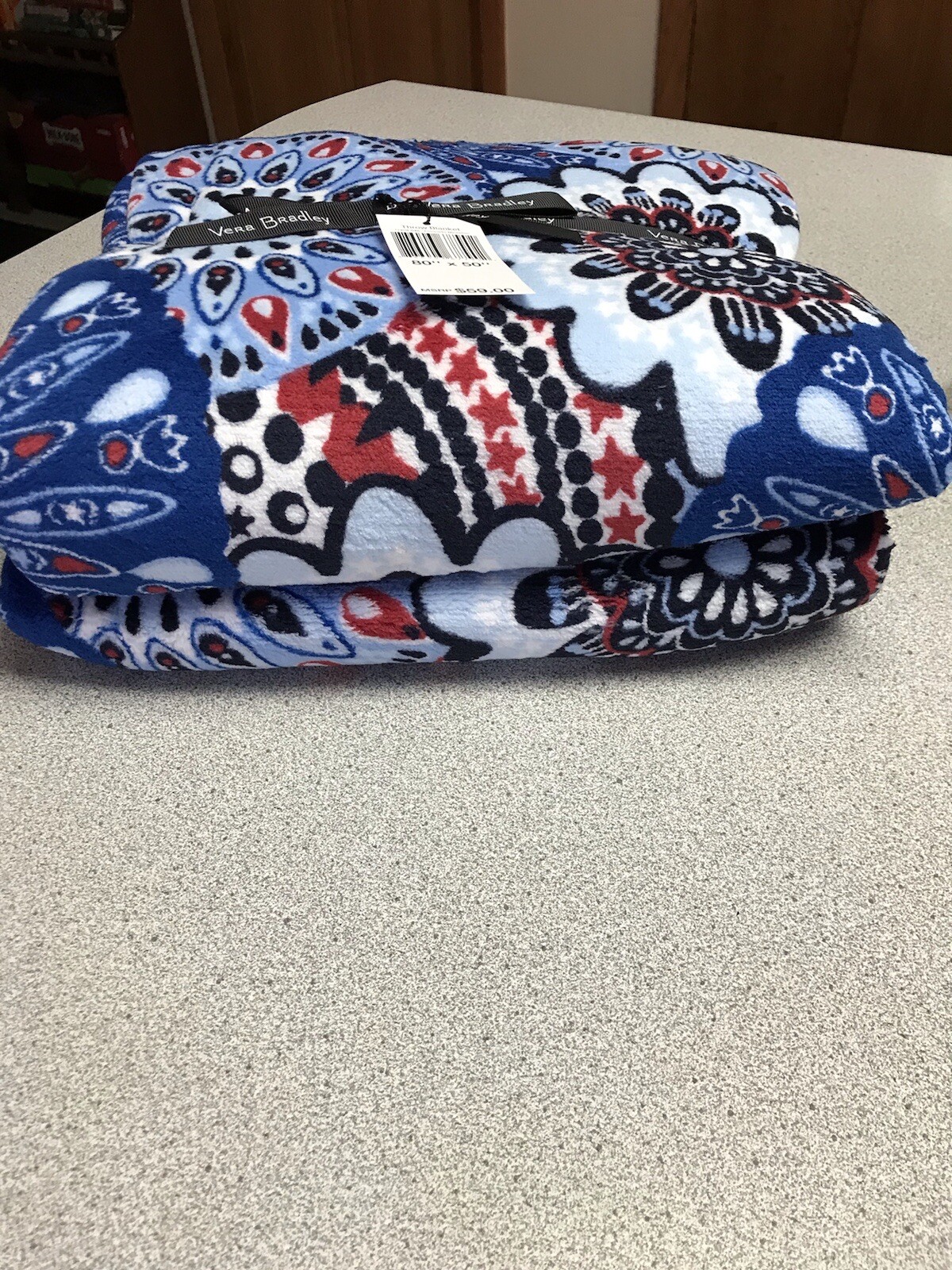 VERA BRADLEY Plush Throw Blanket Fireworks Medallion 80"X50" Super Soft