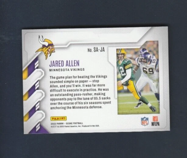 2022 Panini Score Football Sack Attack # SA-JA Jared Allen - Image 2 of 2
