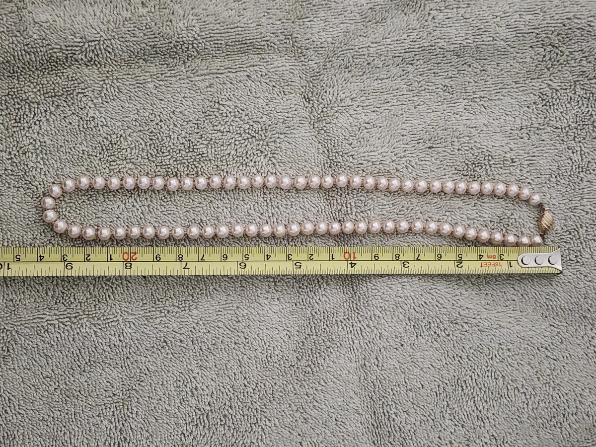 Vintage Marvella Signed Hand Tied 6mm Cream Simulated Pearl Strand