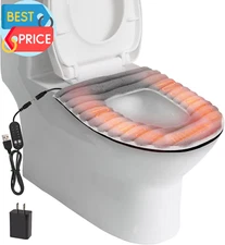 Heated Toilet Seat Cover,Usb Powered Toilet Seat Warmer with Charger,5-Speed Adj