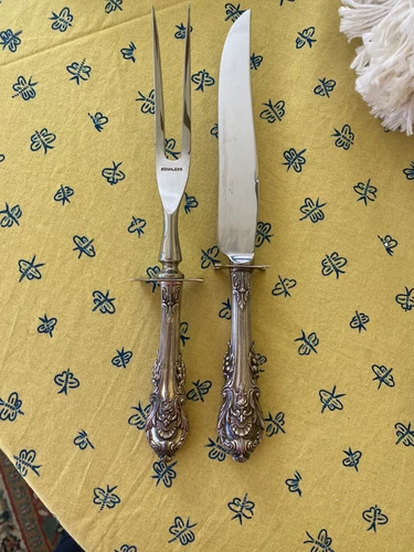 Sir Christopher by Wallace Sterling Silver Roast Carving Set 2pc HHWS 13 1/2",