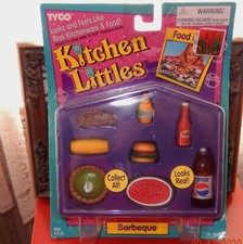 BARBIE TYCO KITCHEN LITTLES BARBEQUE BBQ FOOD PACKS BRAND NEW IN BOX 1995 Pepsi