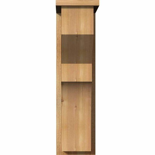 Ekena Millwork Corbels 8"x14"x30" Monterey Rough Sawn Red Cedar w/ Backplate - Picture 5 of 7