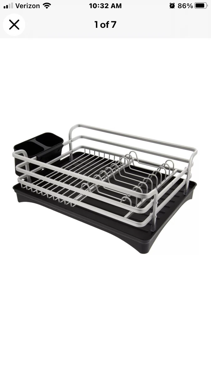 Dish Drying Rack, Aluminum Rust Proof Dish Rack with Swivel Spout