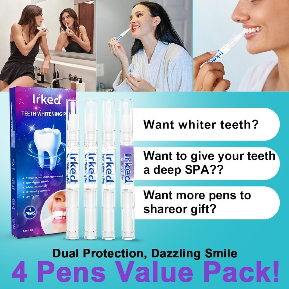 Teeth whitening Gel Pen Kit 3pcs 2ML Gel 1pc Remin Gel for Sensitive