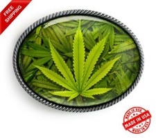 Marijuana Belt Buckle - High Times Weed Pot Leaf Handmade Accessory Gift - 730
