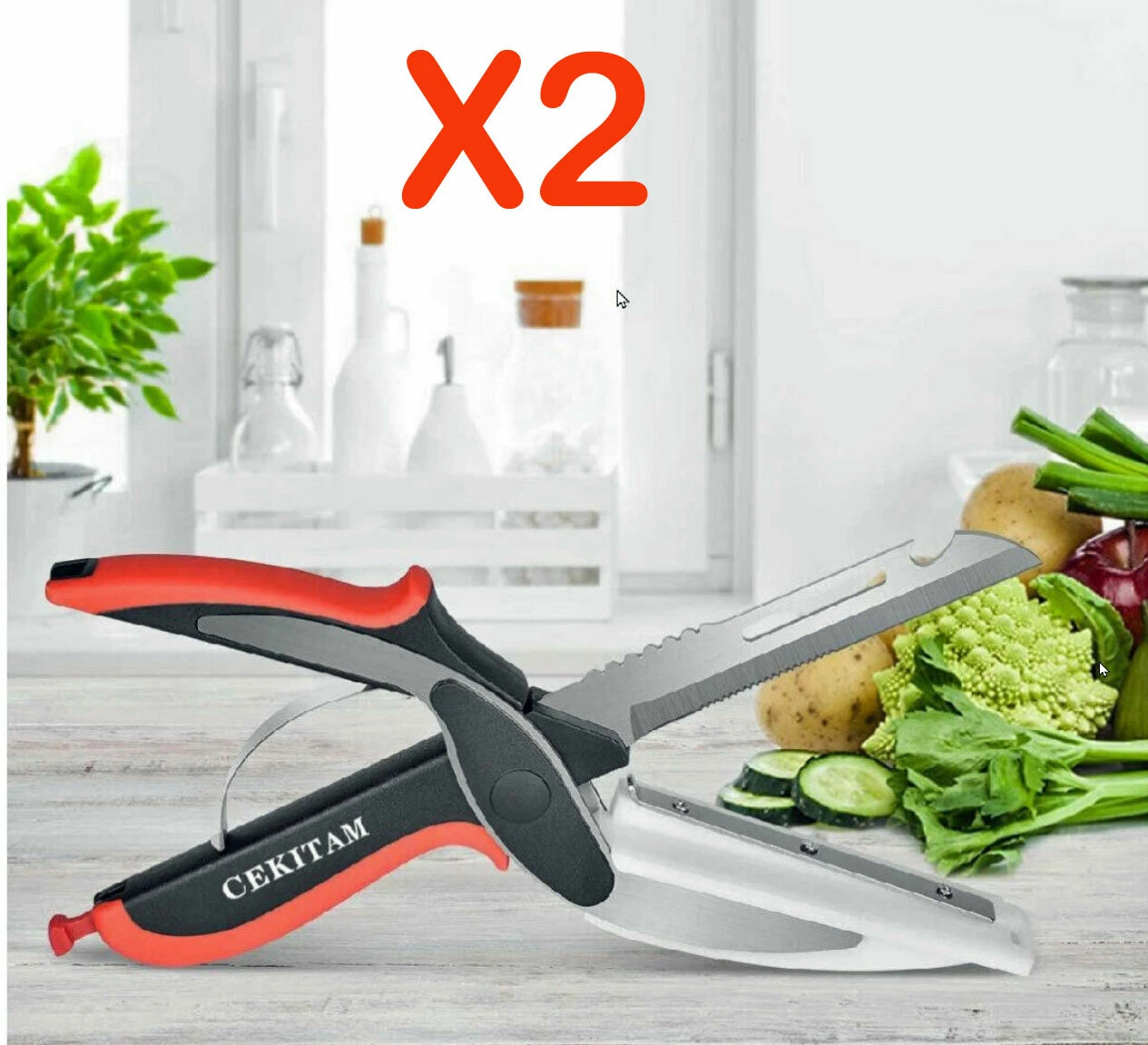 2 Sets Multifunction Kitchen Scissors / Shears -Food Prep Cutting Slicing