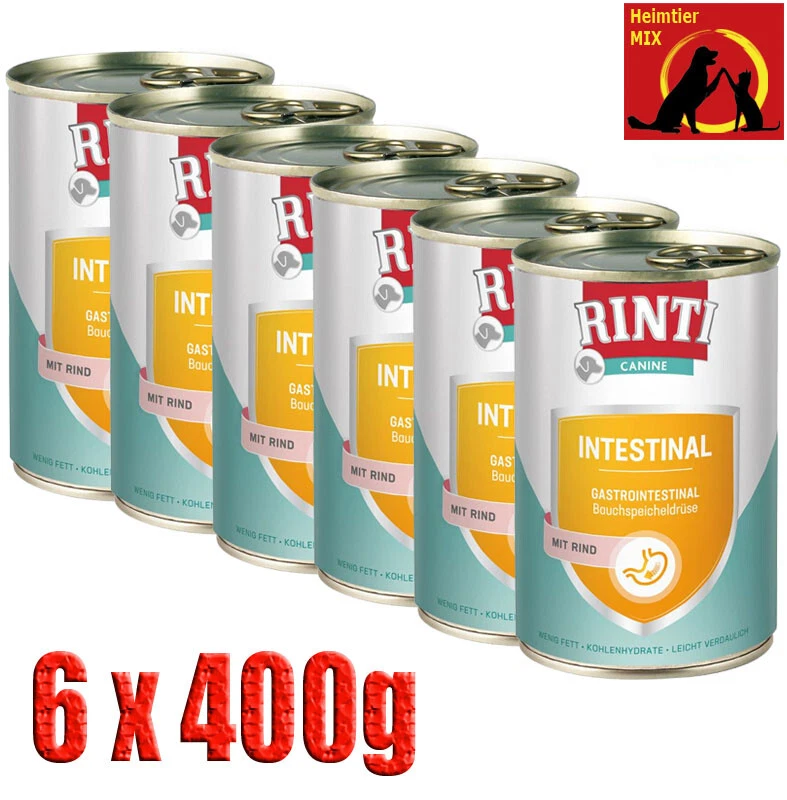 Rinti Canine Intestinal mit Rind 6x400g Diät-Nassfutter bei Verdauungsstörungen