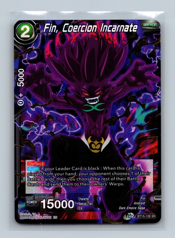 Dragonball Super CCG Fin, Coercion Incarnate BT15-128 SR Foil Saiyan Showdown