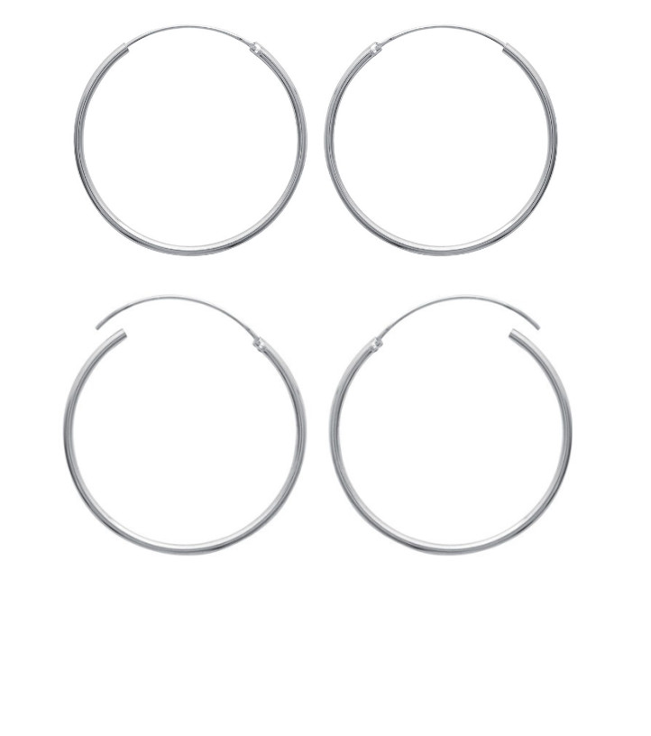 Créoles lisses 4cm argent massif pour illuminer vos tenues de bureau