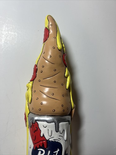 NEW PABST BLUE RIBBON MELTING PIZZA ARTIST SERIES HAND PAINTED TAP HANDLE PBR - Picture 5 of 8