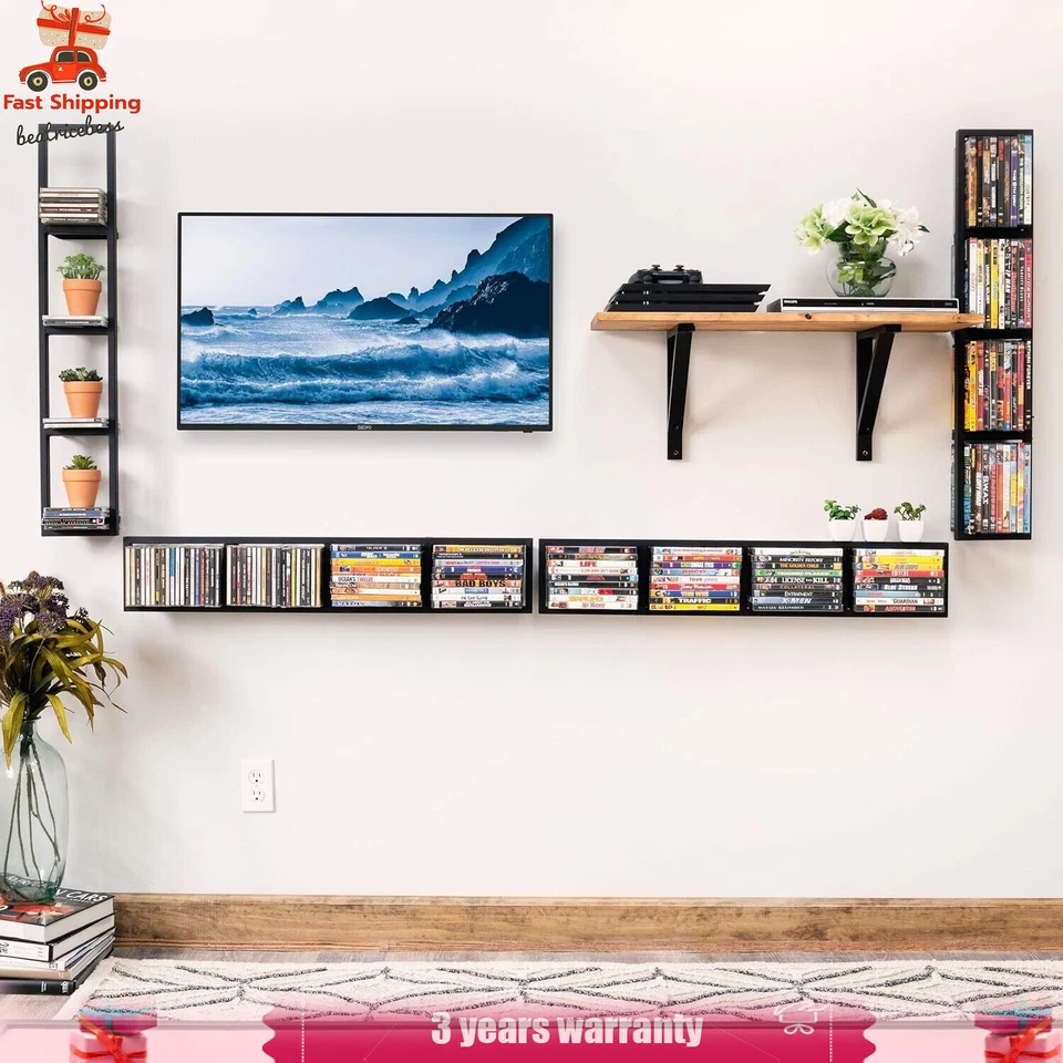 5PCs 34 In Video Game Rack Media Storage Shelves for Wall, CD DVD Storage Shelf - Image 4 of 4