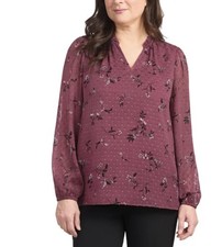 Hilary Radley Women's Long Sleeve Blouse Shirt US, Alpha, Large, Regular,