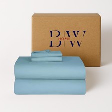 Briarwood Home Queen Organic Cotton Flannel Sheet Set Sky Blue Deep Pocket